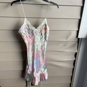 Vintage Victorias Secret Gold Label slip dress Floral Lace Nightie Fairy Small ?
